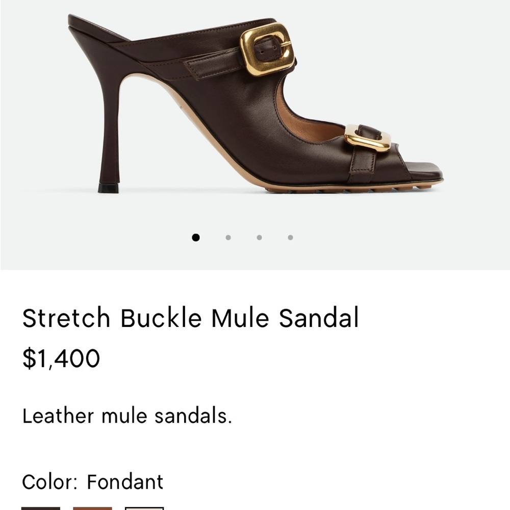 Bottega Veneta Stretch Buckle Mule Sandal in Fondant NWT